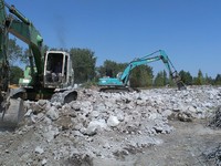 Orosházi szennyvíztelep bontásakor keletkezett inert hulladék vasmentesítése, előkészítése darálásra